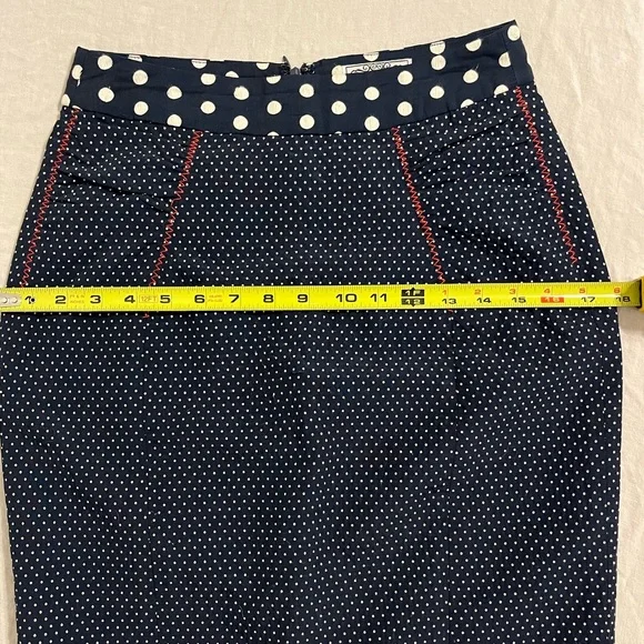 Anthro Baraschi navy polka dot pencil skirt - Picture 6 of 8